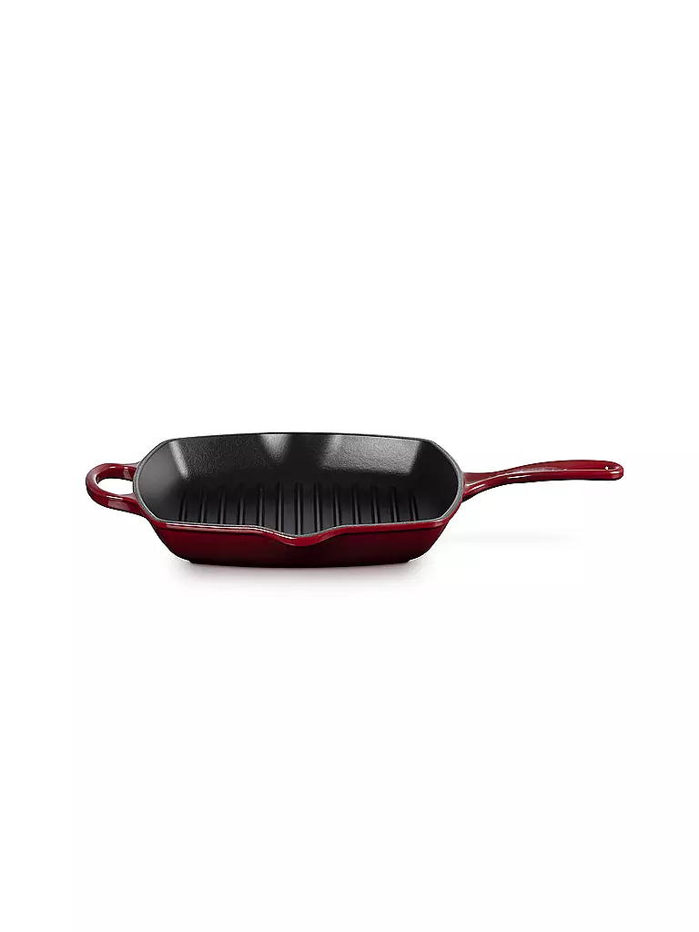 LE CREUSET | Grillpfanne quadratisch SIGNATURE 26x26cm Garnet | Rosso scuro