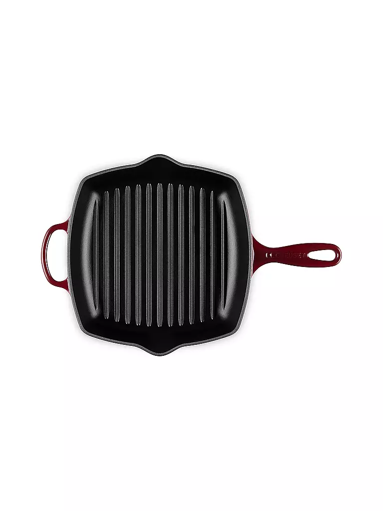 LE CREUSET | Grillpfanne quadratisch SIGNATURE 26x26cm Garnet | Rosso scuro