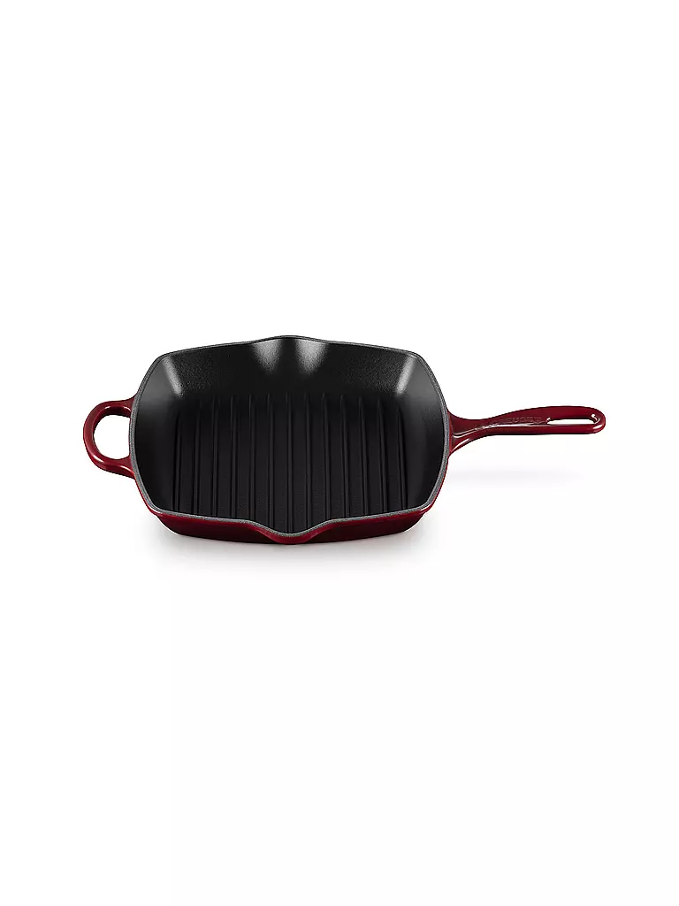 LE CREUSET | Grillpfanne quadratisch SIGNATURE 26x26cm Garnet | Rosso scuro