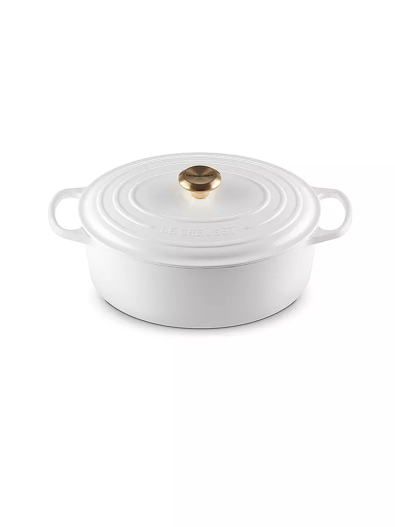 LE CREUSET | Ovaler Bräter aus Gusseisen Signature 31cm 6,3l White | Bianco