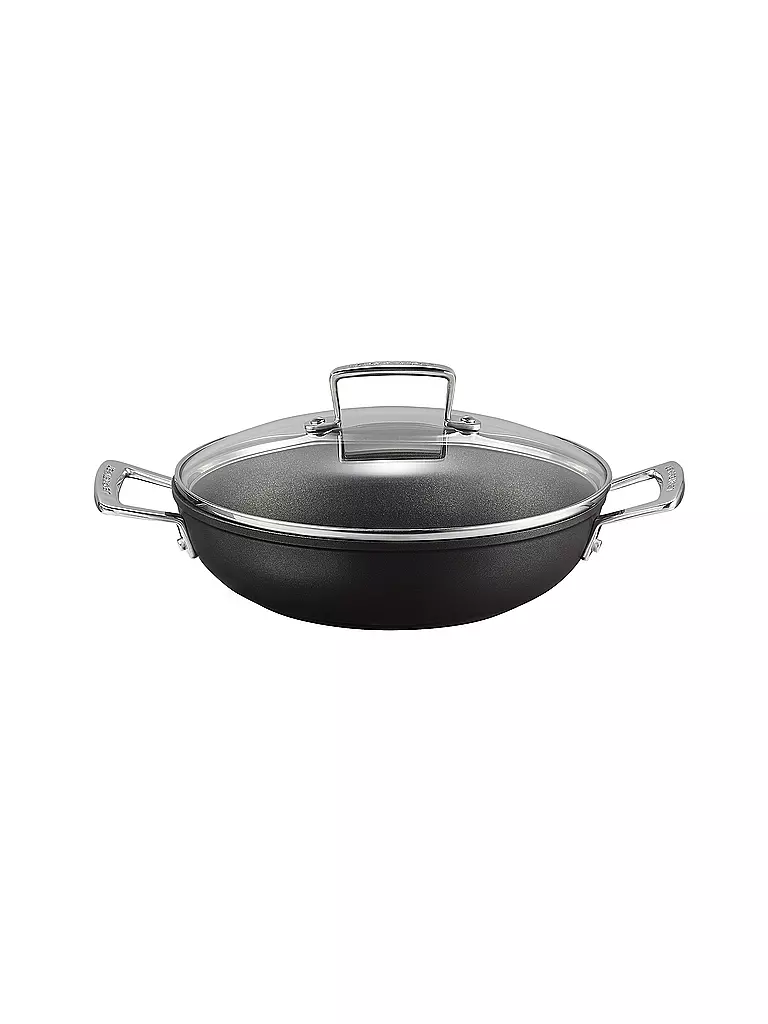 LE CREUSET | Padella professionale antiaderente in alluminio con coperchio in vetro 24 cm/2,3 l Nero | Nero