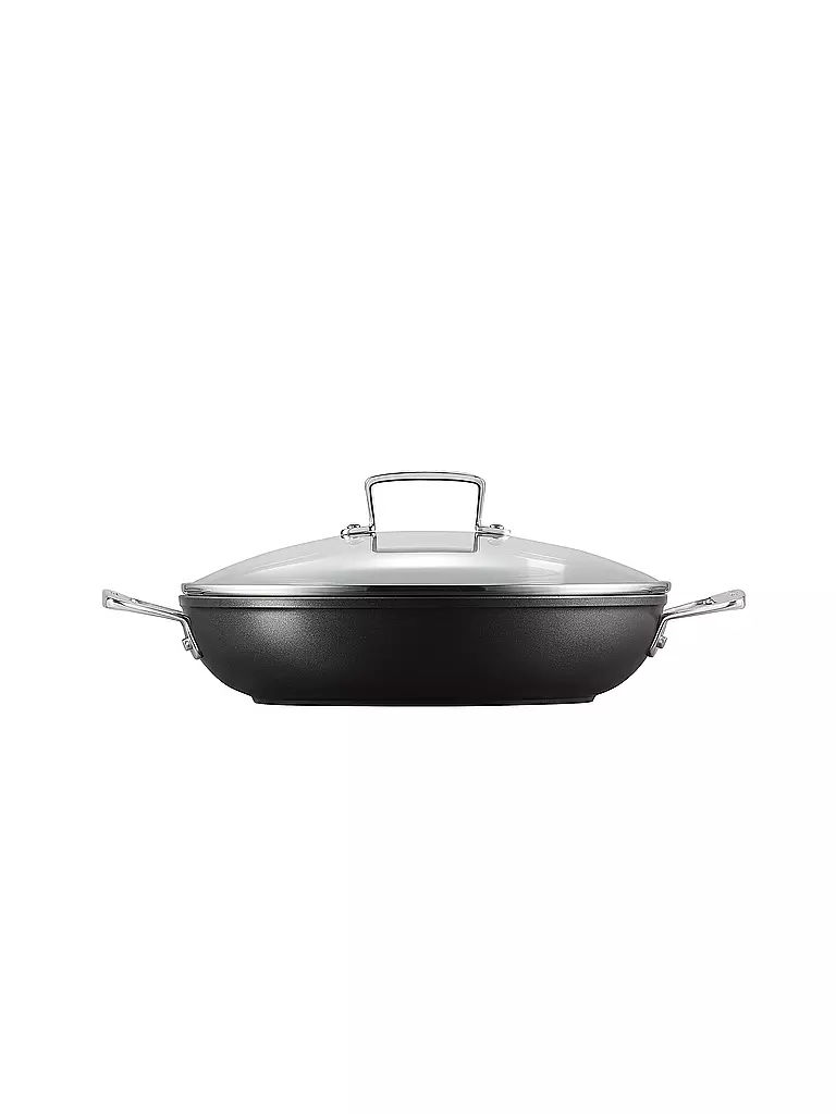 LE CREUSET | Padella professionale antiaderente in alluminio con coperchio in vetro 28 cm/3,2 l Nero | Nero