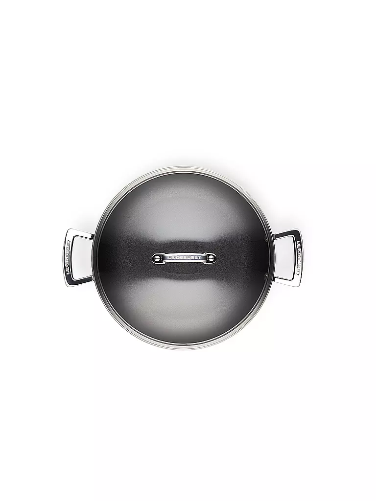 LE CREUSET | Padella professionale antiaderente in alluminio con coperchio in vetro 28 cm/3,2 l Nero | 