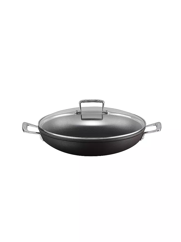LE CREUSET | Padella professionale antiaderente in alluminio con coperchio in vetro 30 cm Nero | Nero