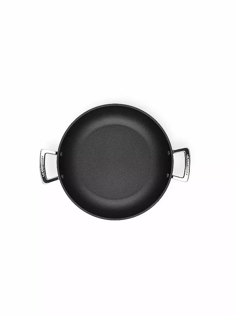LE CREUSET | Padella professionale antiaderente in alluminio con coperchio in vetro 30 cm Nero | 