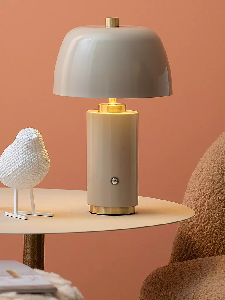 LEITMOTIV | Lampada da tavolo LED FREYA Iron Warm Grey | Grigio chiaro