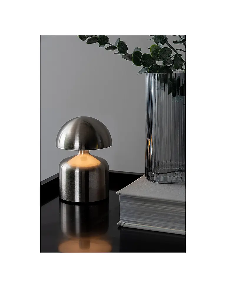 LEITMOTIV | Lampada da tavolo LED IMPETU Nichel | Argento