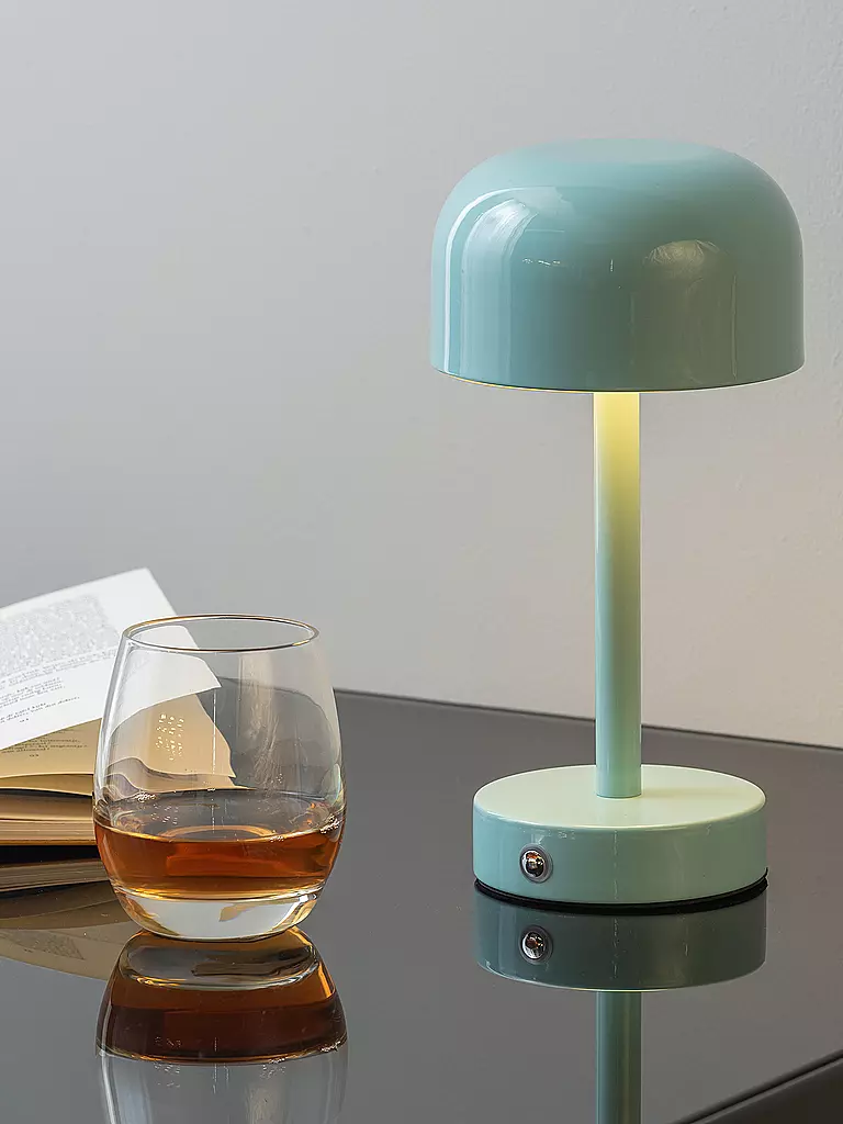LEITMOTIV | Lampada da tavolo LED JAMES Iron Shiny | Blu chiaro