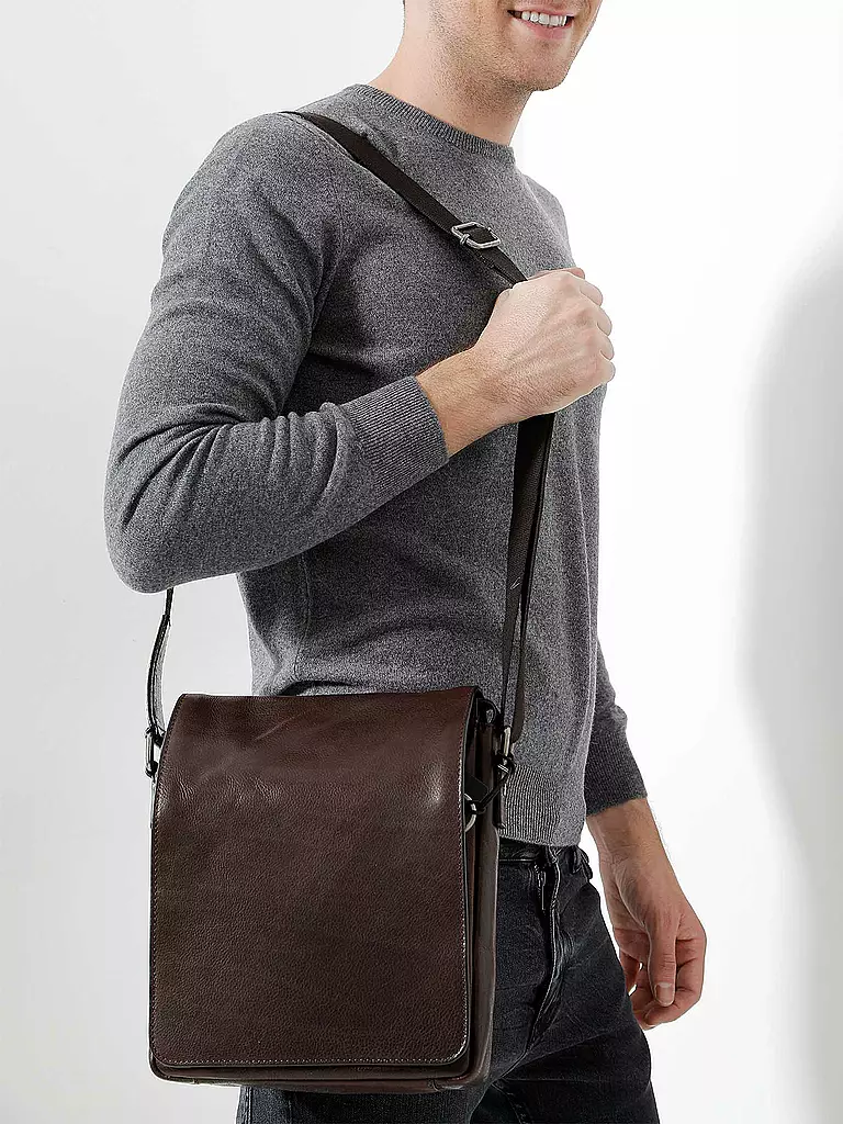 LEONHARD HEYDEN | Ledertasche - Umhängetasche " Roma " S | Marrone