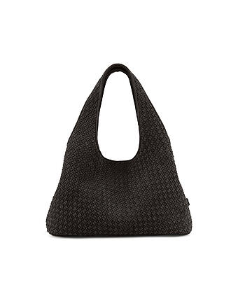 LES VISIONNAIRES | Borsa in pelle - Hobo Bag PAZ WEAVE COZY