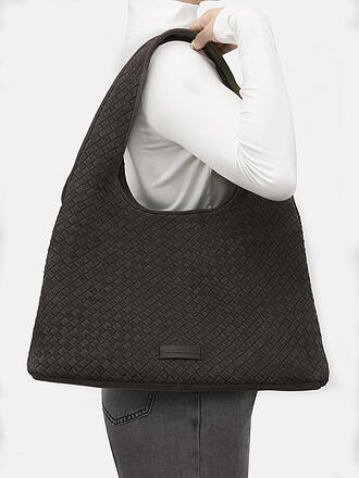 LES VISIONNAIRES | Borsa in pelle - Hobo Bag PAZ WEAVE COZY