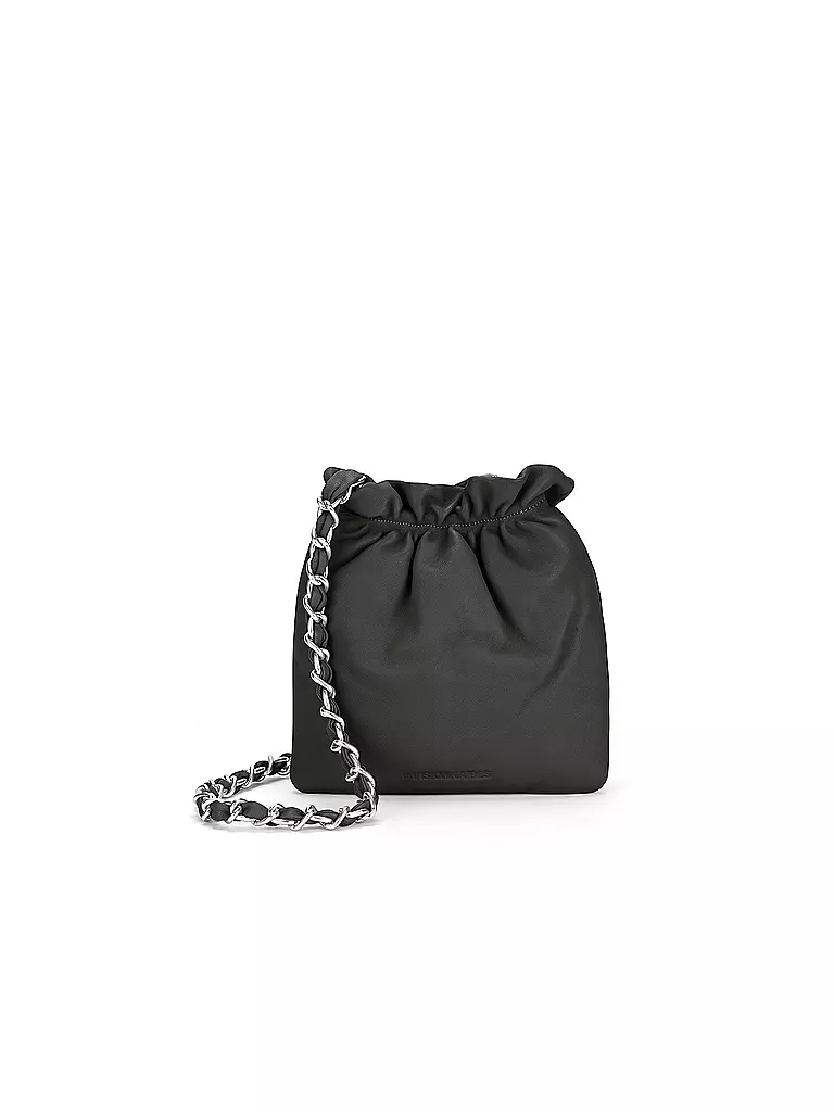 LES VISIONNAIRES | Borsa in pelle - Bucket Bag LILOU SILKY | Nero