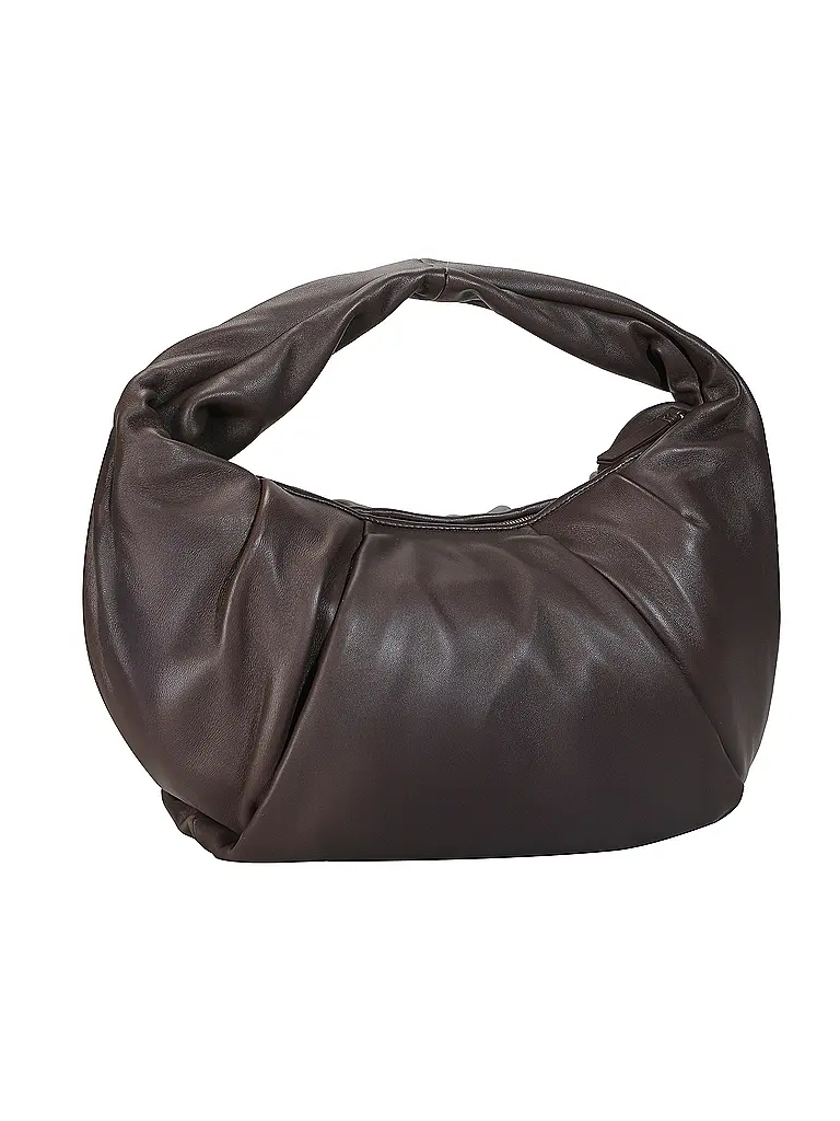 LES VISIONNAIRES | Borsa in pelle - Hobo GRETA ESSENTIAL SILKY | Marrone