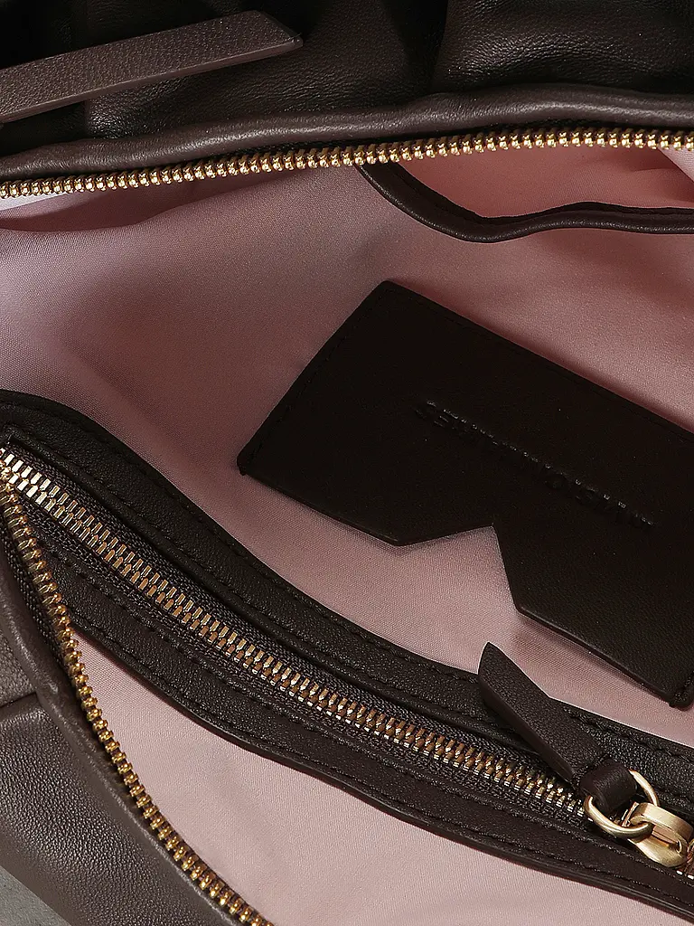 LES VISIONNAIRES | Borsa in pelle - Hobo GRETA ESSENTIAL SILKY | Marrone