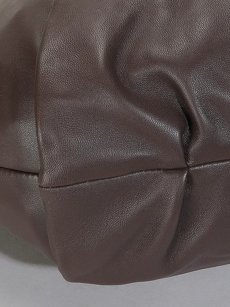 LES VISIONNAIRES | Borsa in pelle - Hobo GRETA ESSENTIAL SILKY | Marrone