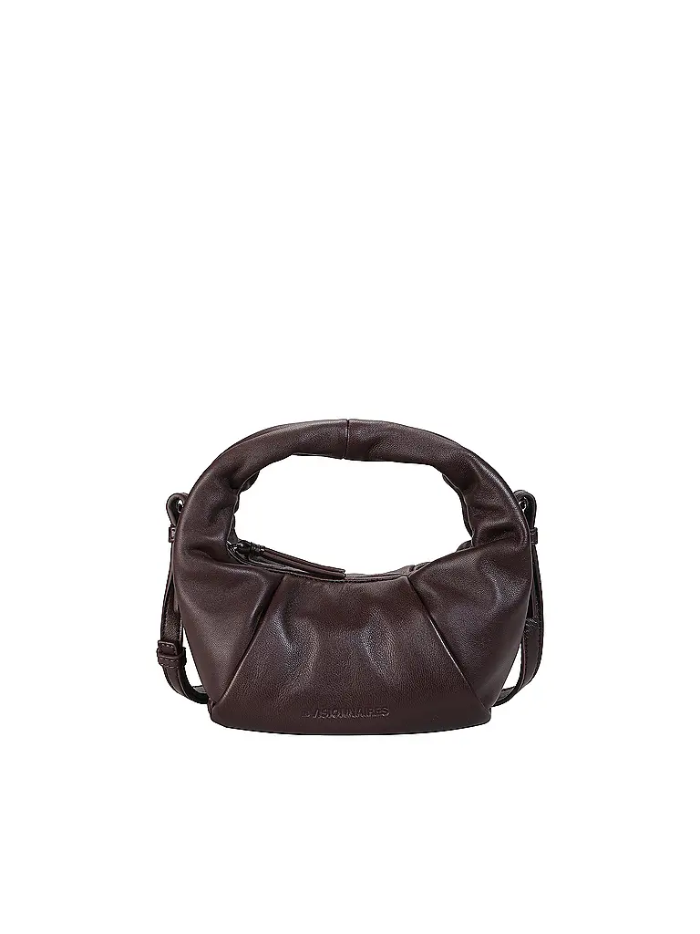 LES VISIONNAIRES | Borsa in pelle - Mini Bag GRETA MINI ESSENTIAL SILKY | Rosso scuro