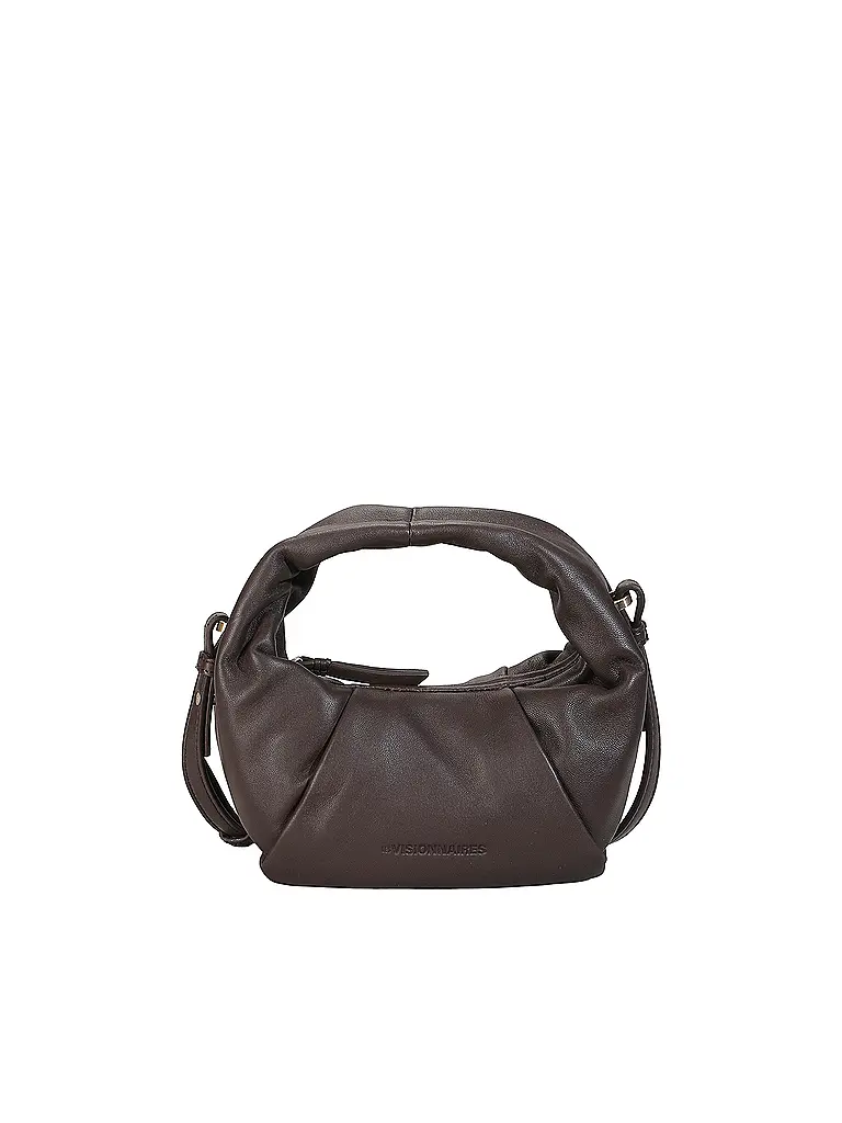 LES VISIONNAIRES | Borsa in pelle - Mini Bag GRETA MINI ESSENTIAL SILKY | Marrone