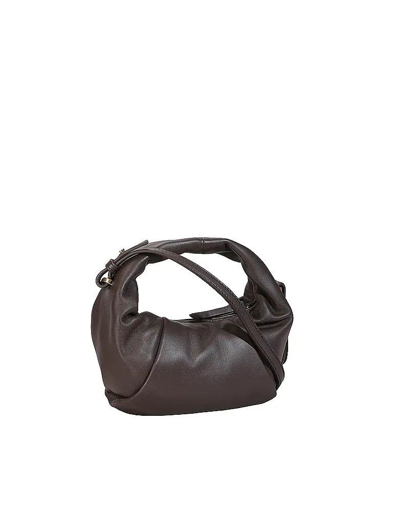 LES VISIONNAIRES | Borsa in pelle - Mini Bag GRETA MINI ESSENTIAL SILKY | Marrone
