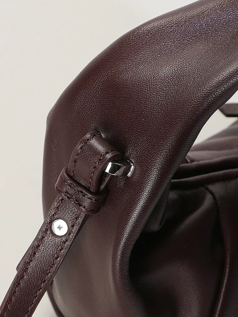 LES VISIONNAIRES | Borsa in pelle - Mini Bag GRETA MINI ESSENTIAL SILKY | Rosso scuro