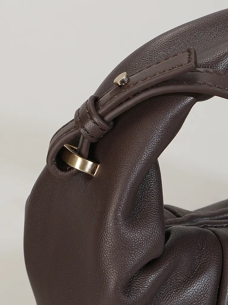 LES VISIONNAIRES | Borsa in pelle - Mini Bag GRETA MINI ESSENTIAL SILKY | Marrone