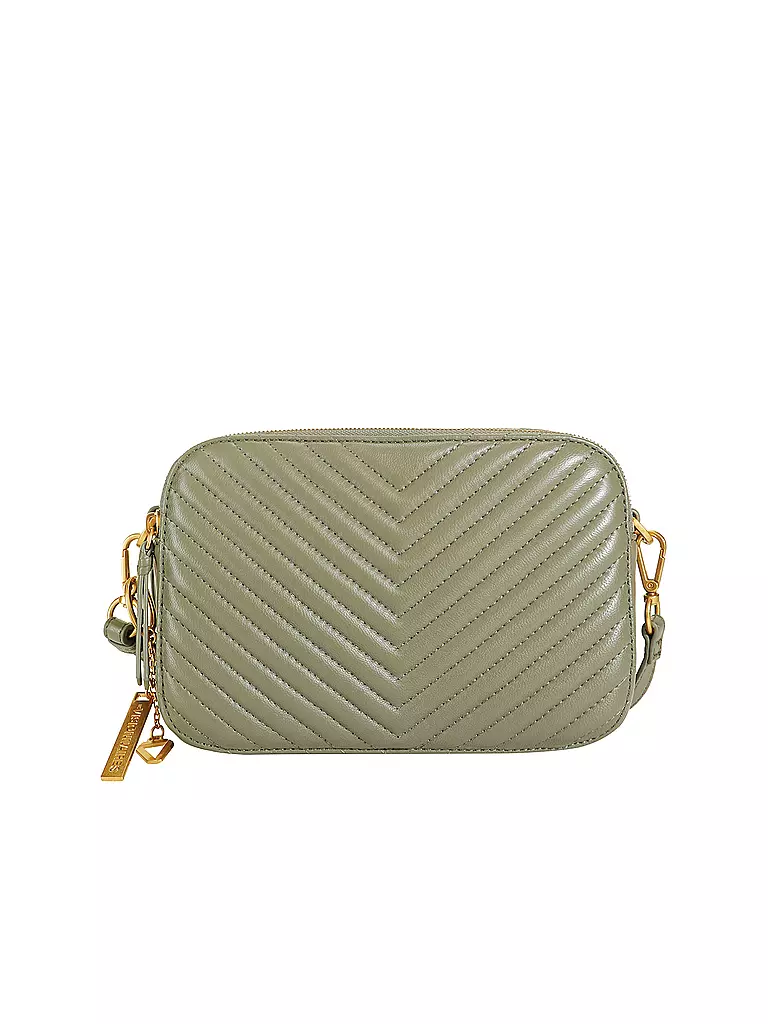 LES VISIONNAIRES | Borsa in pelle - Mini Bag LOLA QUILTING | Verde scuro