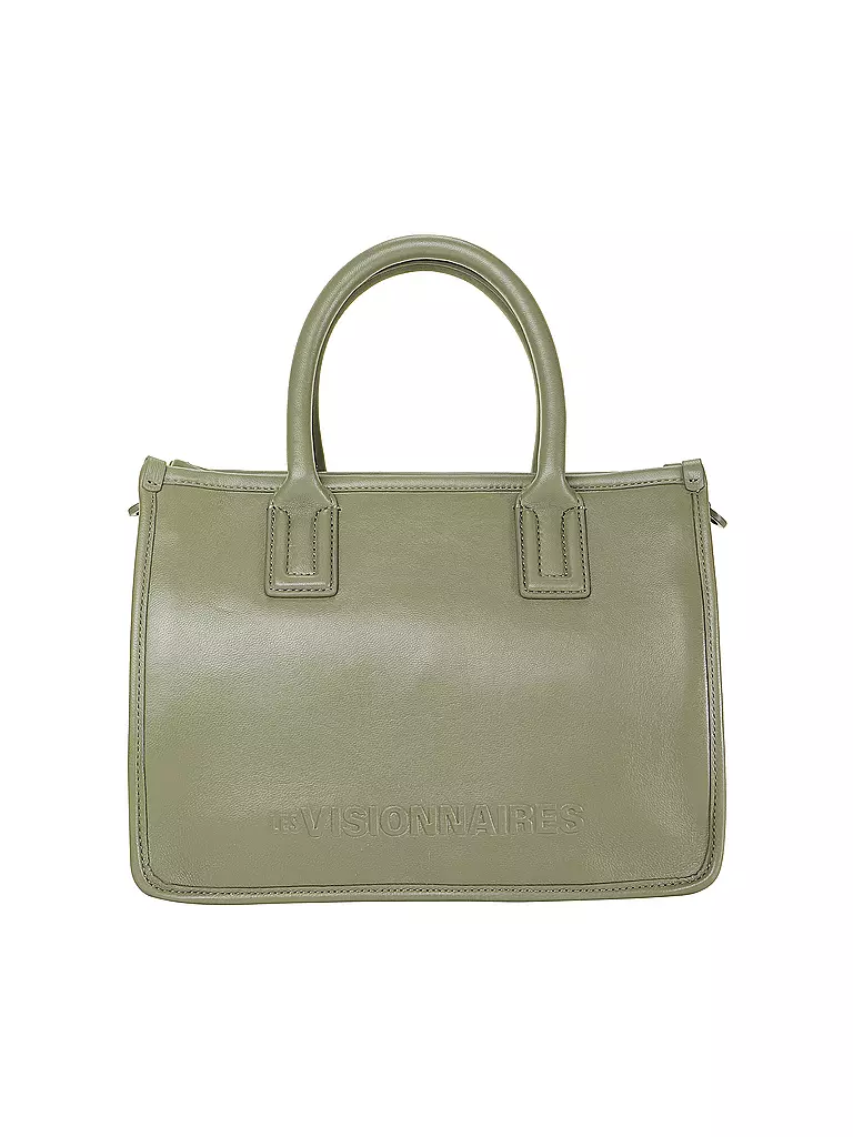 LES VISIONNAIRES | Borsa in pelle - Tote Bag LENA SILKY | Oliva