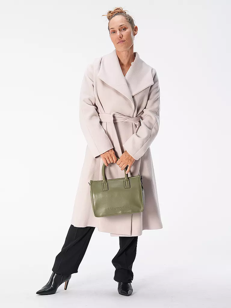 LES VISIONNAIRES | Borsa in pelle - Tote Bag LENA SILKY | Oliva
