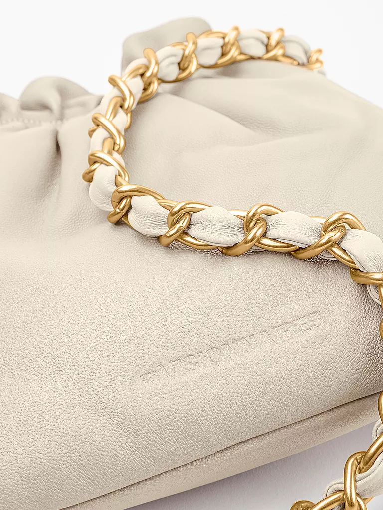 LES VISIONNAIRES | Ledertasche - Bucket Bag LILOU SILKY | Crema