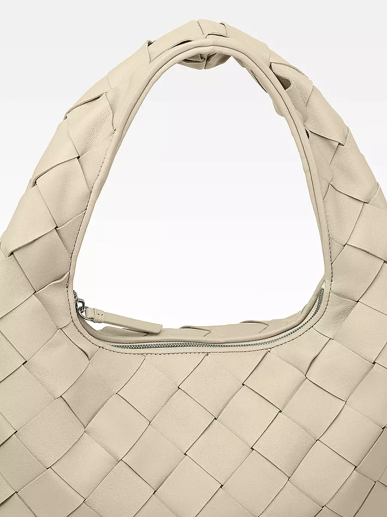 LES VISIONNAIRES | Ledertasche - Hobo JADE WEAVE | Bianco