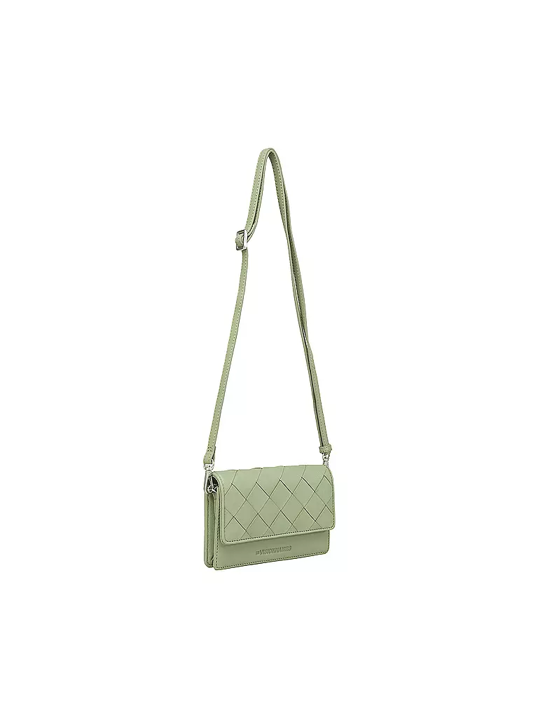 LES VISIONNAIRES | Ledertasche - Mini Bag BRIT WEAVE | Verde