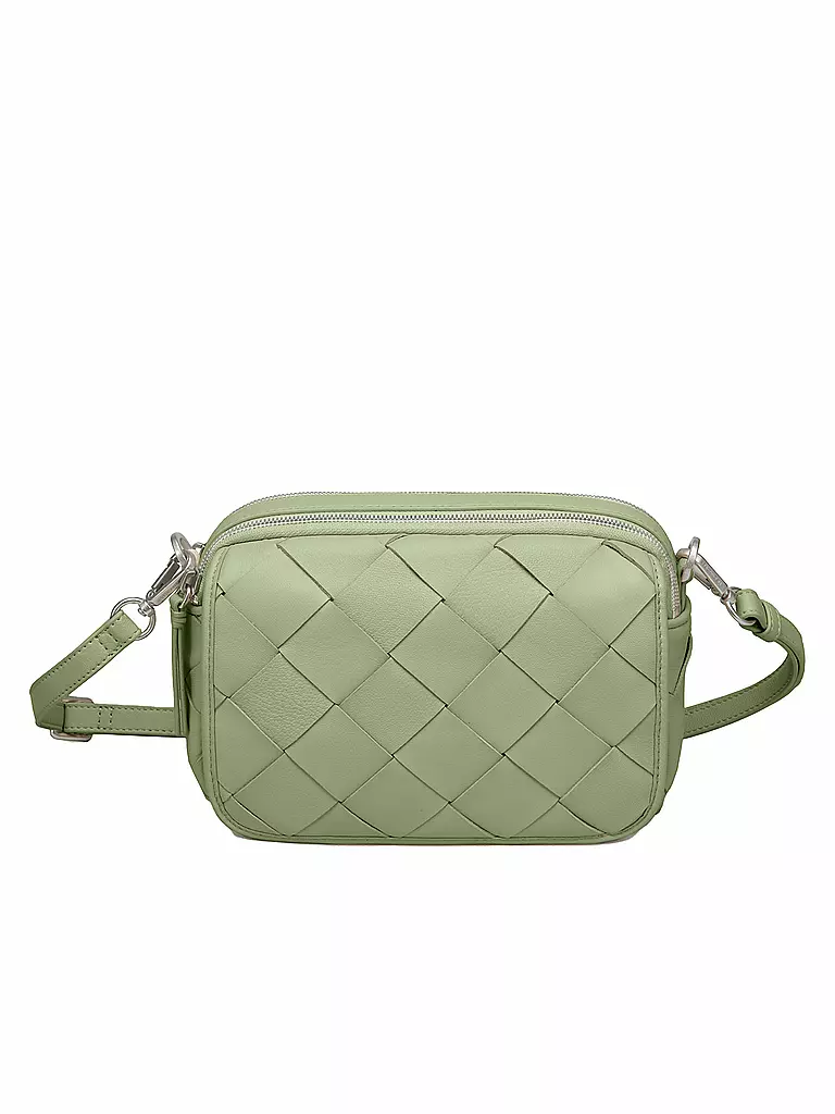 LES VISIONNAIRES | Ledertasche - Mini Bag EMILY WEAVE | Verde