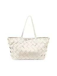 LES VISIONNAIRES | Ledertasche - Shopper ODILE WEAVE | Bianco