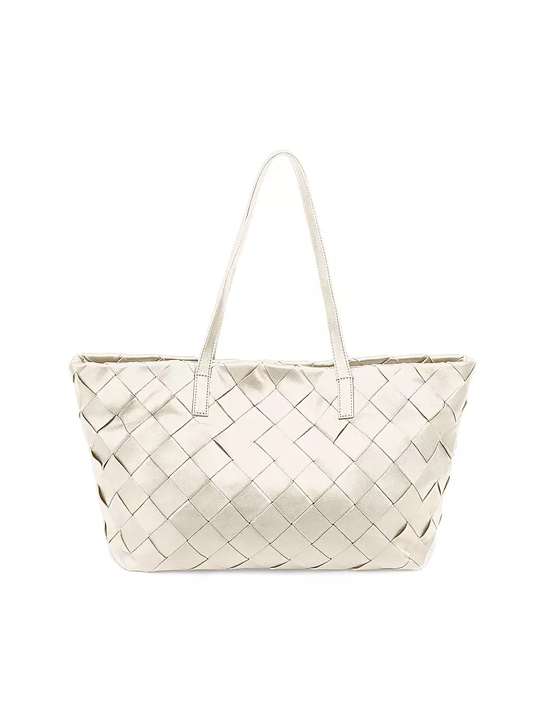 LES VISIONNAIRES | Ledertasche - Shopper ODILE WEAVE | Bianco