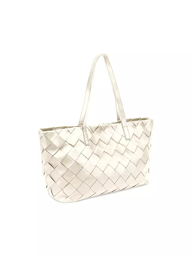 LES VISIONNAIRES | Ledertasche - Shopper ODILE WEAVE | Bianco