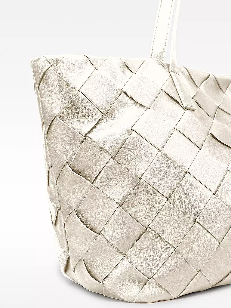 LES VISIONNAIRES | Ledertasche - Shopper ODILE WEAVE | Bianco