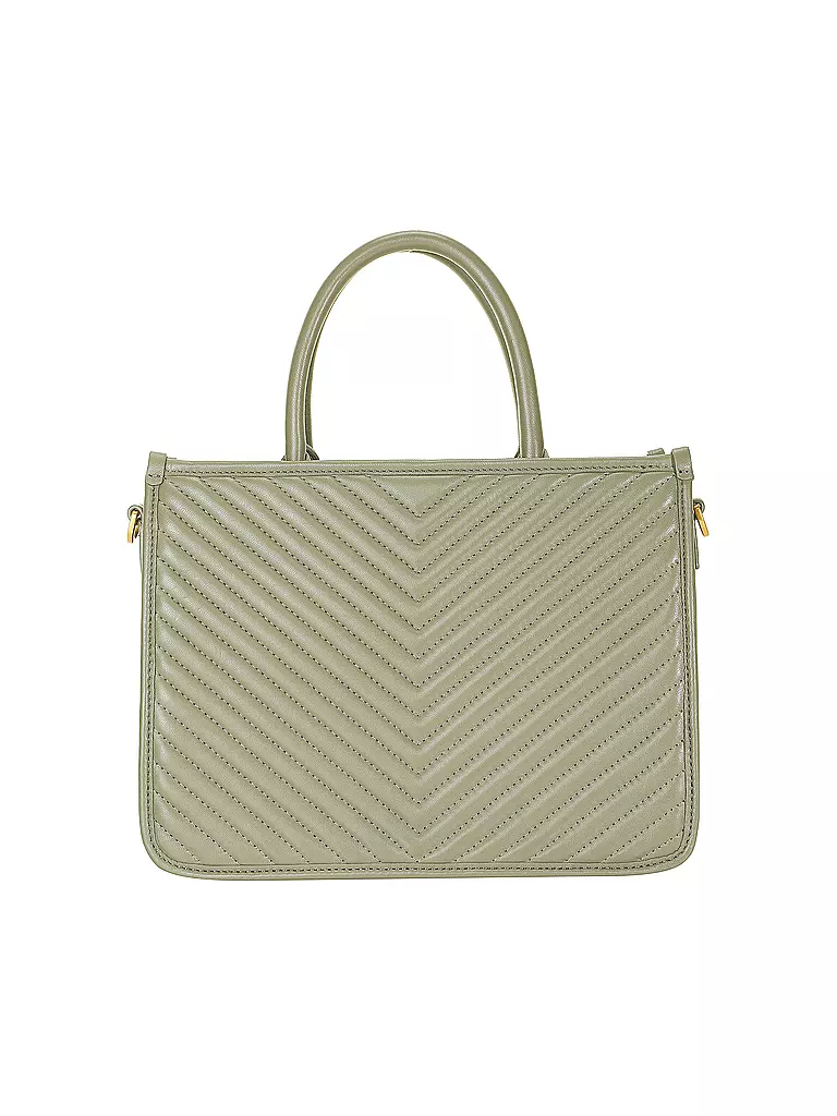LES VISIONNAIRES | Ledertasche - Tot Bag LENA QUILTING | Verde scuro