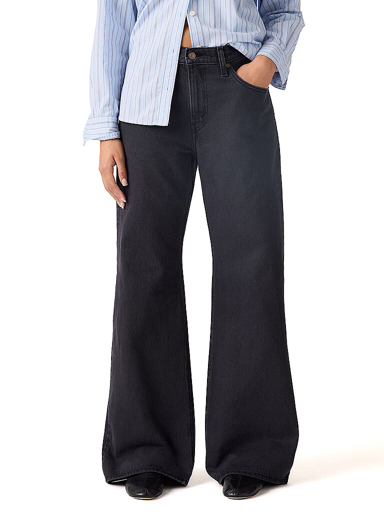 Jeans a gamba larga e fondo ampio nero 25/L31