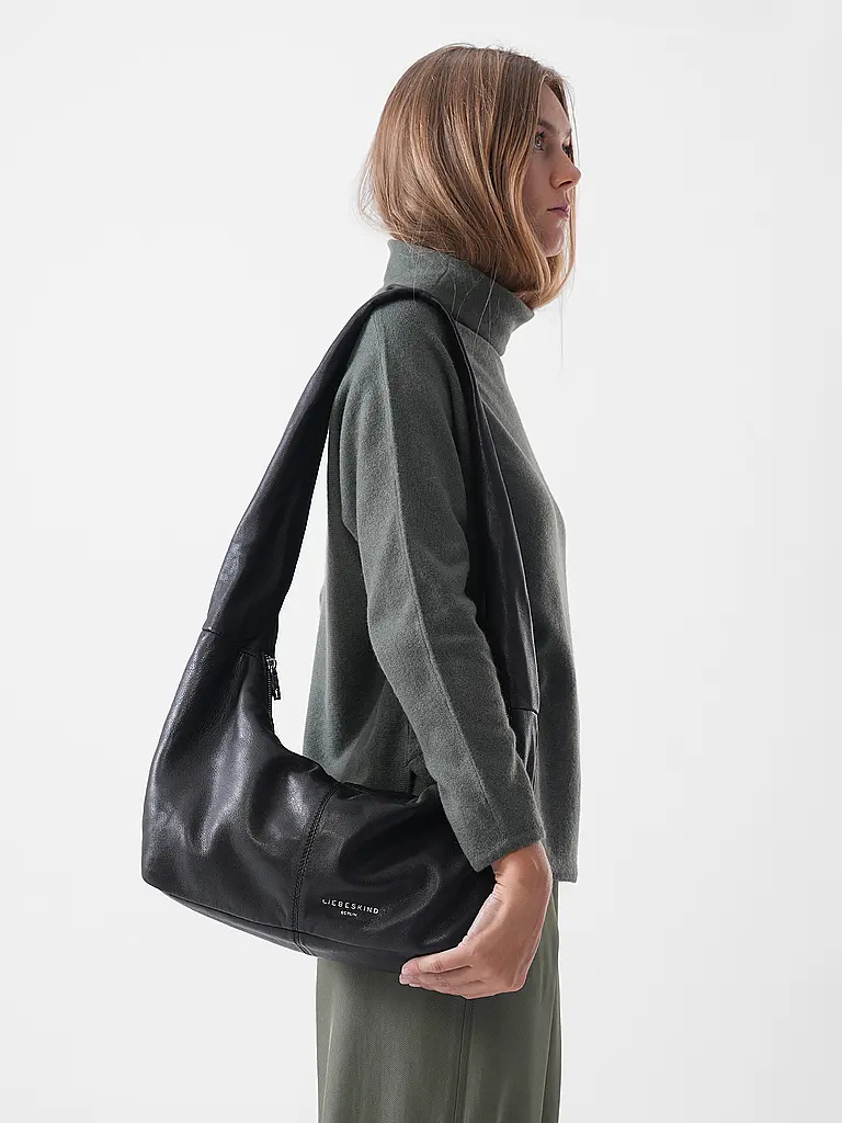 LIEBESKIND BERLIN | Borsa in pelle - Hobo Bag Medium | Nero