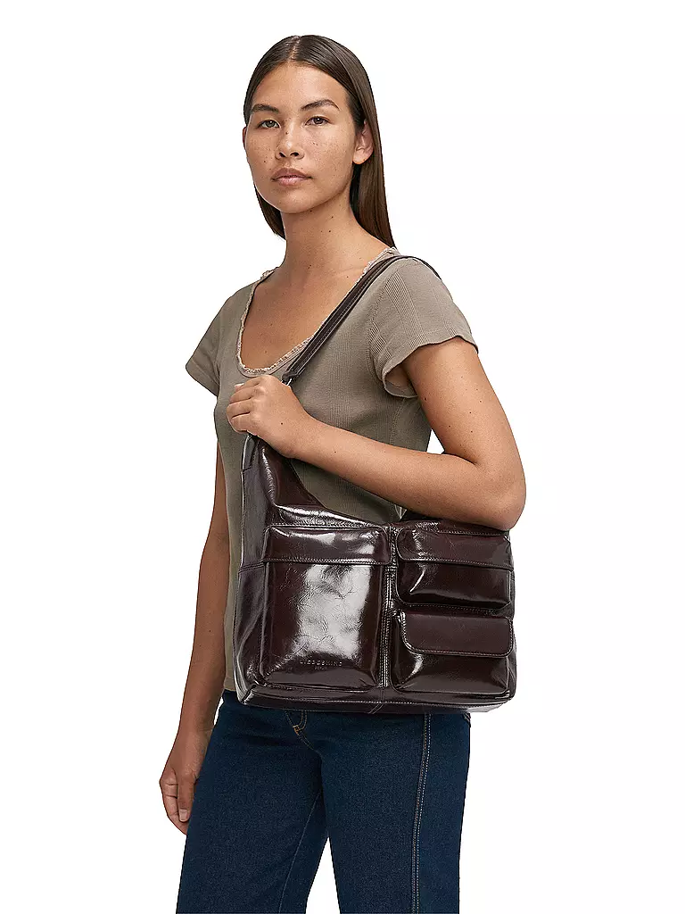 LIEBESKIND BERLIN | Borsa in pelle - Hobo Bag Medium | Rosso scuro