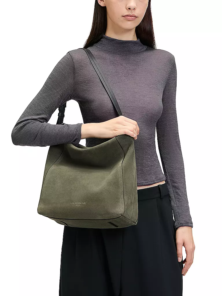 LIEBESKIND BERLIN | Ledertasche - Hobo CHUDY Medium  | Verde scuro