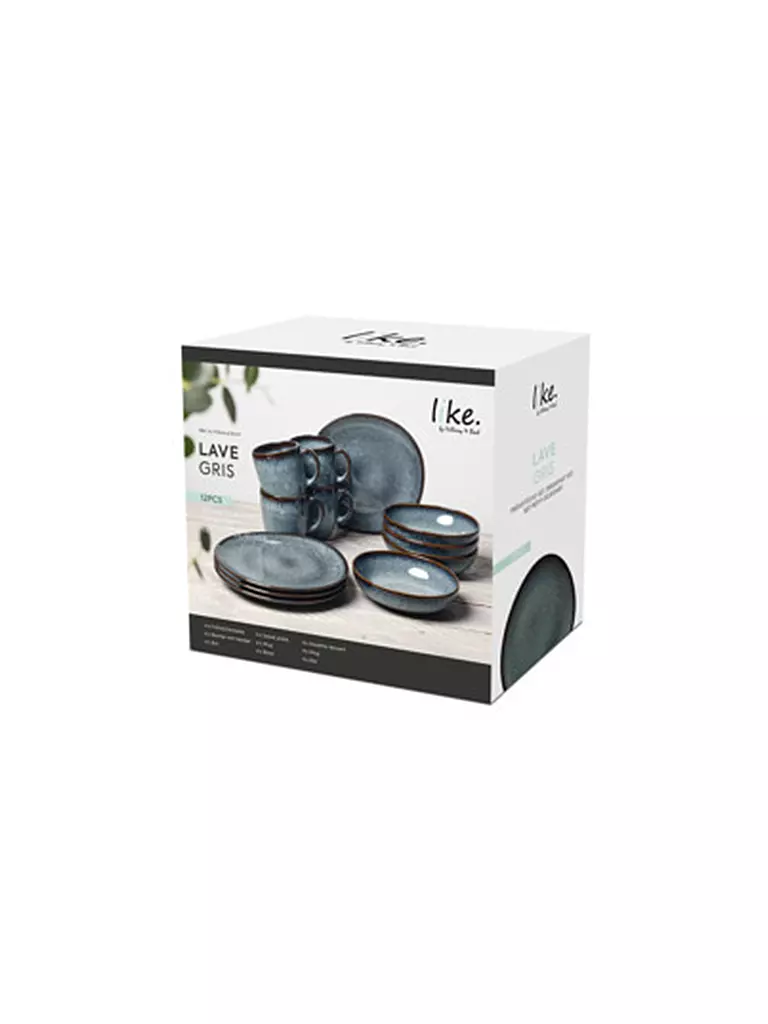 LIKE BY VILLEROY & BOCH | Set colazione 12 pezzi Lave Gris | 
