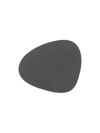 LIND DNA | Sottobicchiere in pelle ovale Nupo 11x13cm Antracite