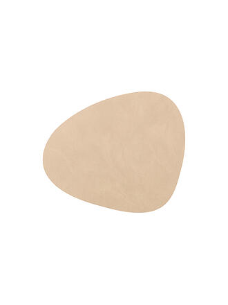 LIND DNA | Sottobicchiere in pelle ovale Nupo 11x13cm Sabbia