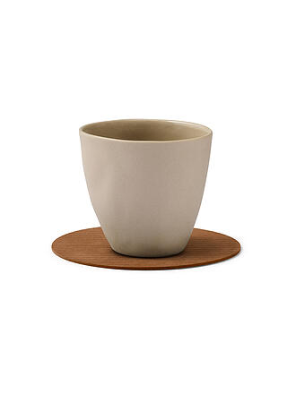 LIND DNA | Sottobicchiere in vetro 10 cm CORDUROY ROTONDO Nature