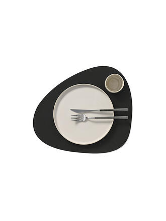 LIND DNA | Tovaglietta in pelle 37x44cm NUPO ovale Black Ink