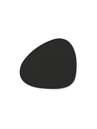 LIND DNA | Sottobicchiere ovale in pelle NUPO 11x13cm Black Ink