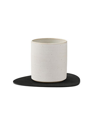 LIND DNA | Sottobicchiere ovale in pelle NUPO 11x13cm Black Ink