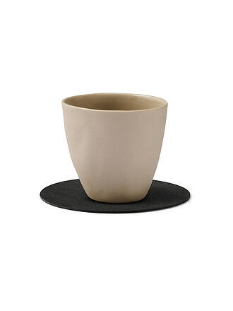 LIND DNA | Sottobicchiere rotondo in pelle NUPO 10cm Black Ink