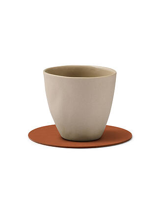 LIND DNA | Sottobicchiere in pelle rotondo NUPO 10cm Rust