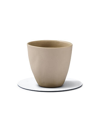 LIND DNA | Sottobicchiere in pelle rotondo NUPO 10cm Pure White